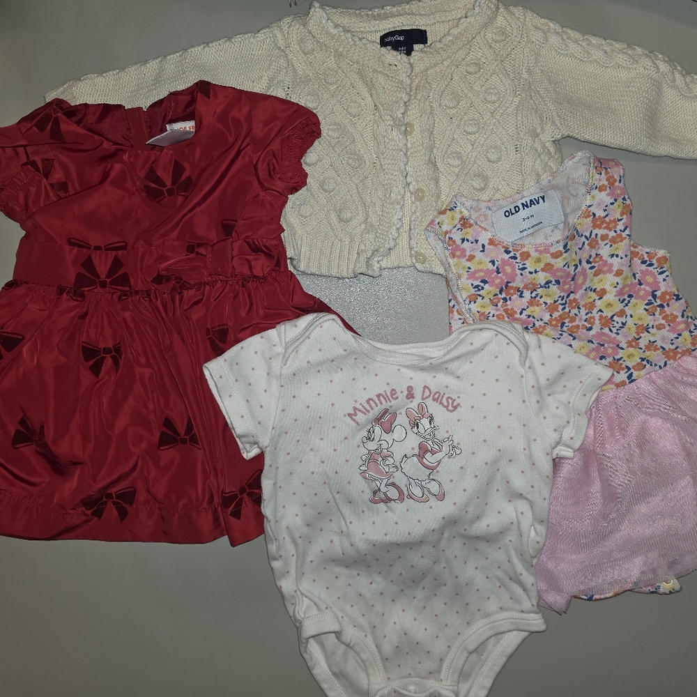 Disney Minnie Daisy Old Navy Gap Joe Fresh Christmas Red Dress Floral Onesie Set